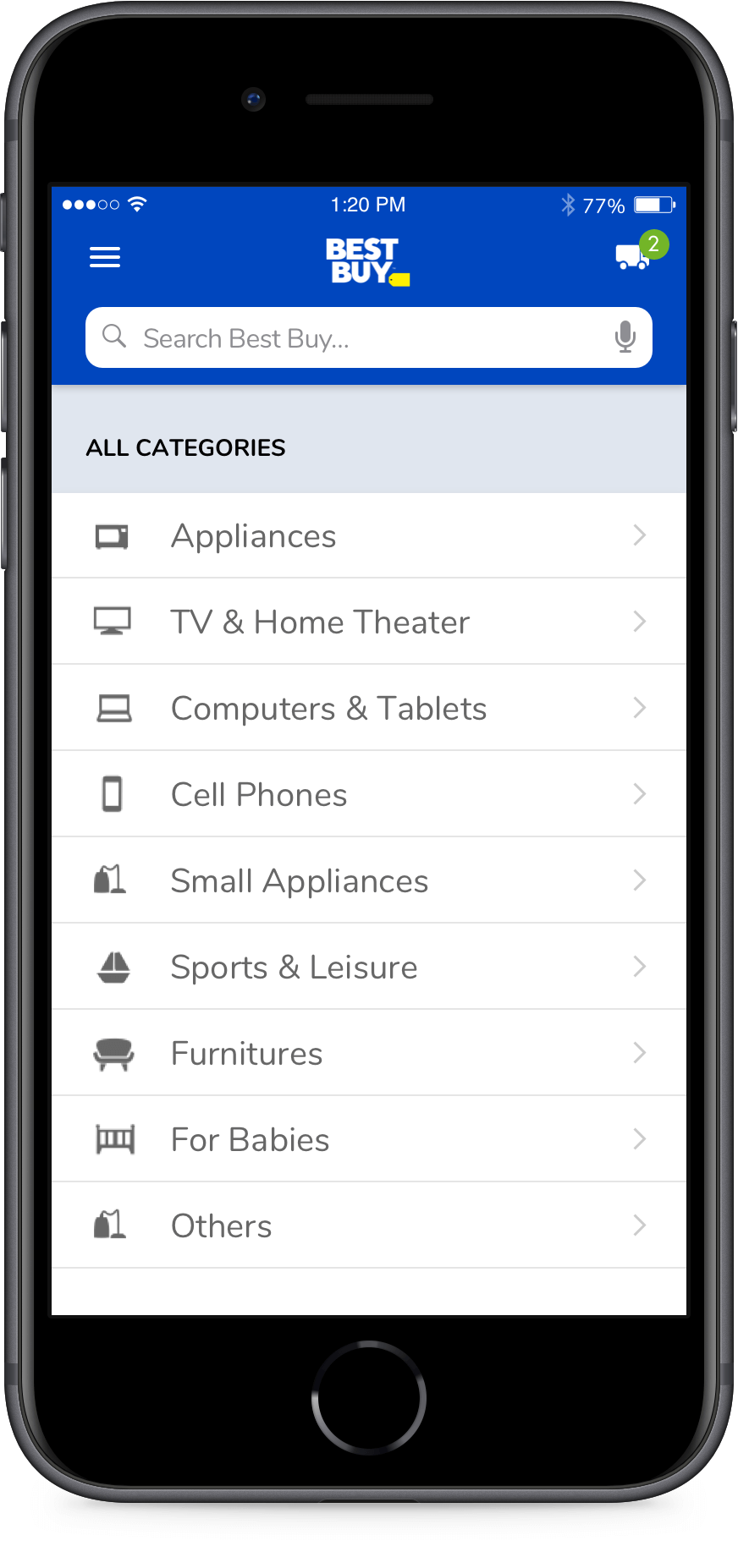 Best Buy App Screen 1