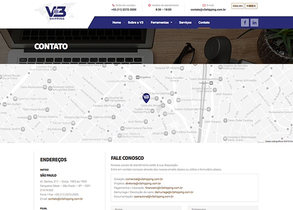 V3 Shipping Corporate Website